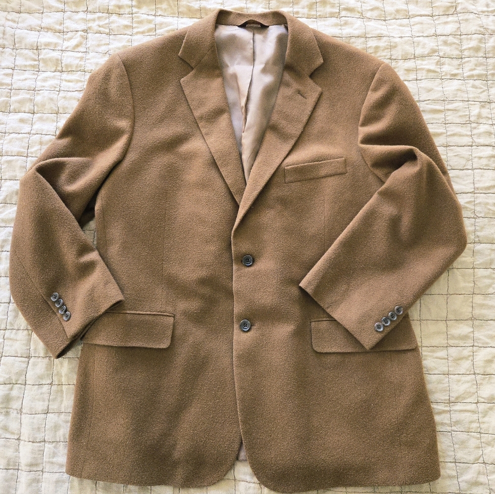 Southwick Wool Blazer Sports Coat Camel Toffee Neutral Color Size 46R